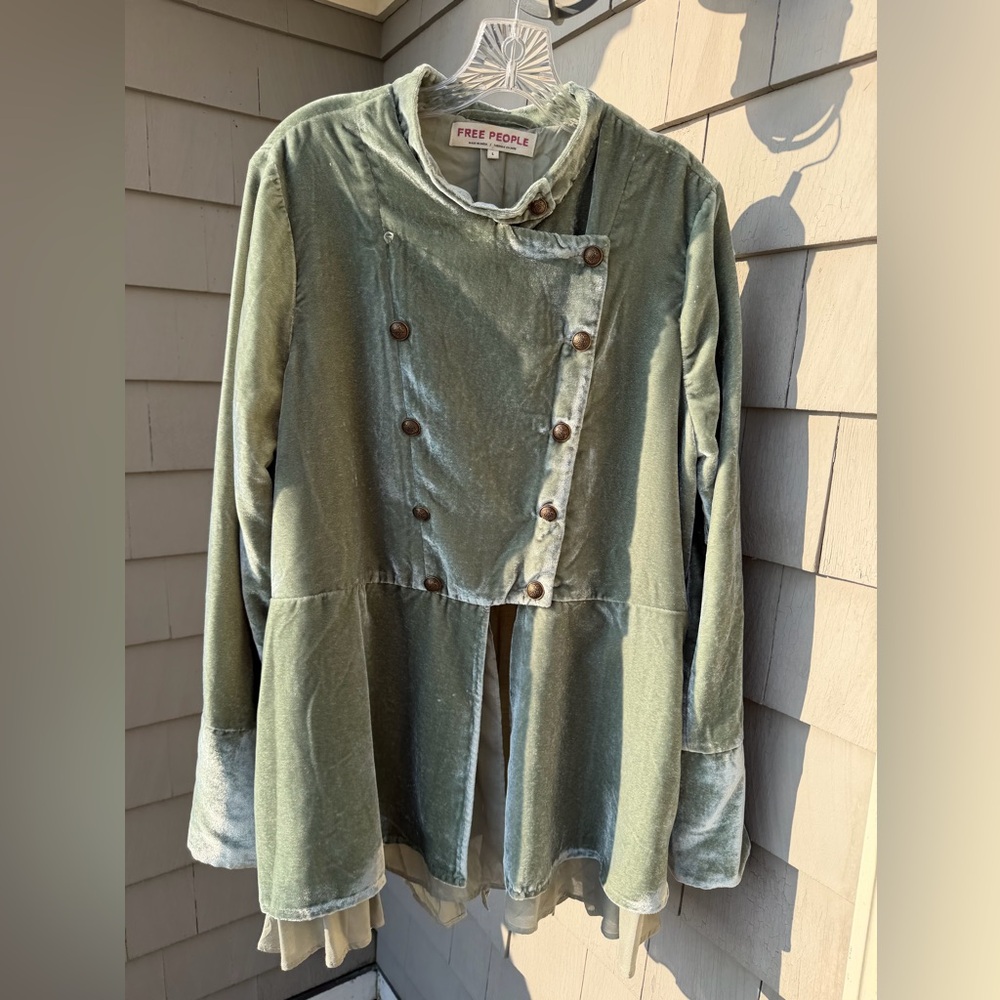 Free People Sage Velvet Jacket
